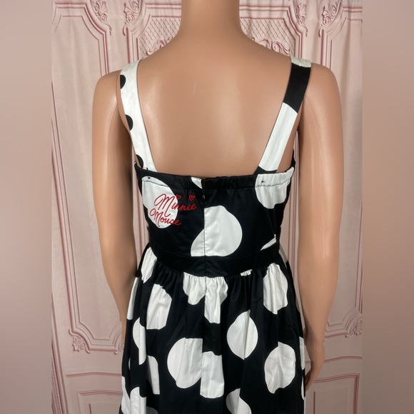 DISNEY PARK THE DRESS SHOP BLACK & WHITE POLKA DOT MINNIE MOUSE DRESS NEW WDW - Picture 8 of 15